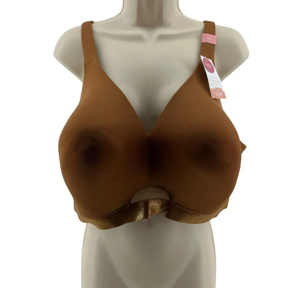 Lane Bryant Cacique Bronze Metallic Accent Lightly Lined No-Wire Bra Size 54C